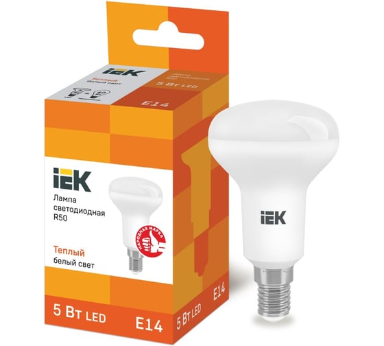 Светодиодная лампа IEK ECO R50 рефлектор 5Вт 230В 3000К E14 LLE-R50-5-230-30-E14