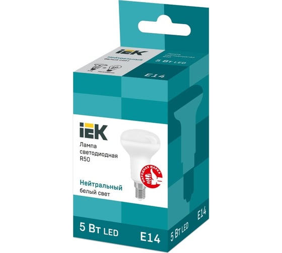 Светодиодная лампа IEK ECO R50 рефлектор 5Вт 230В 4000К E14 LLE-R50-5-230-40-E14
