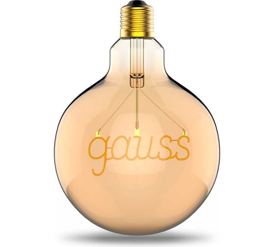 Лампа Gauss LED Filament G125   E27 2,5W Golden 200lm 2000K 1/20 175802003