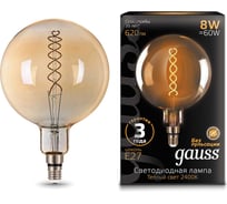 Лампа Gauss LED Vintage Filament Flexible G200 8W E27 200x300mm Amber 620lm 2400K 154802008