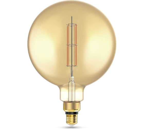 Лампа Gauss LED Vintage Filament Straight G200 6W E27 200x283mm Amber 890lm 2700K 1/6 154802118