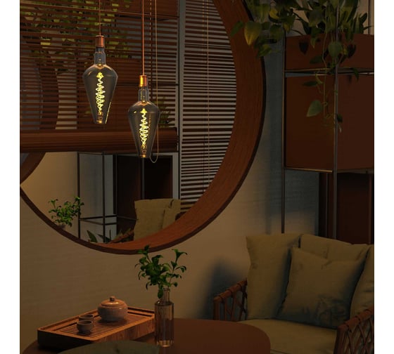 Лампа Gauss LED Filament Vase E27 8.5W Gray 165lm 1800K 1/2 180802005