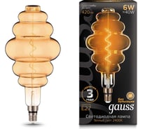 Лампа Gauss LED Vintage Filament Flexible BD200 6W E27 200x410mm Amber 2400K 158802006