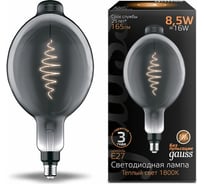 Лампа Gauss LED Filament BT180   E27 8.5W Gray 165lm 1800K 1/2 152802005
