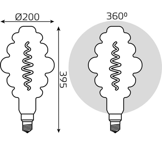 Лампа Gauss LED Filament Honeycomb E27 8.5W Gray 165lm 1800K 1/2 161802005