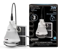 Лампа Gauss Led A60 3W 130lm 4000K с солнечной панелью 1/40 902102203