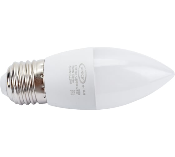 Светодиодная лампа IONICH свеча ILED-SMD2835-C37-6-540-230-2.7-E27 1631