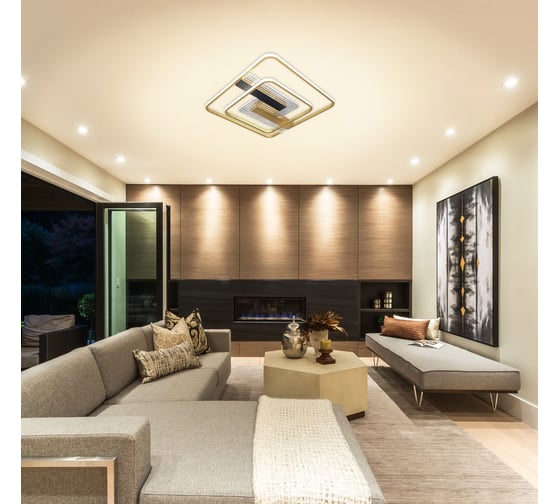 Светодиодный светильник NATALI KOVALTSEVA (люстра) 120W, чёрно-золотой, LED LAMPS 81319