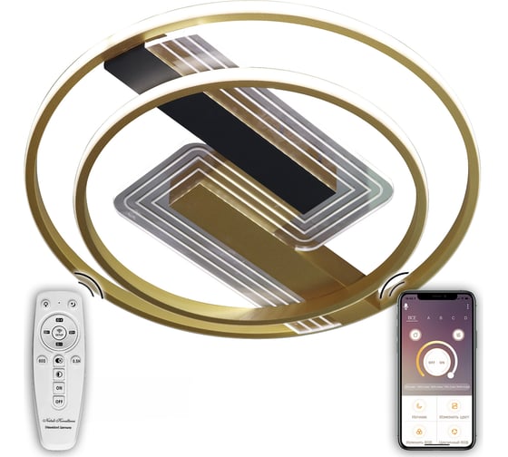 Светодиодный светильник NATALI KOVALTSEVA (люстра) 120W, чёрно-золотой, LED LAMPS 81318