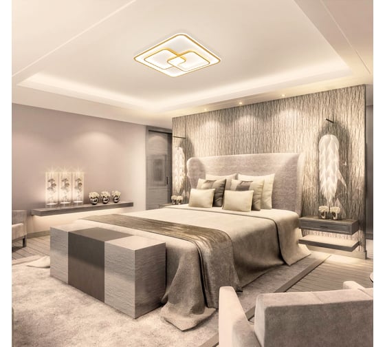 Светодиодный светильник NATALI KOVALTSEVA (люстра) 160W, бело-золотой, LED LAMPS 81313