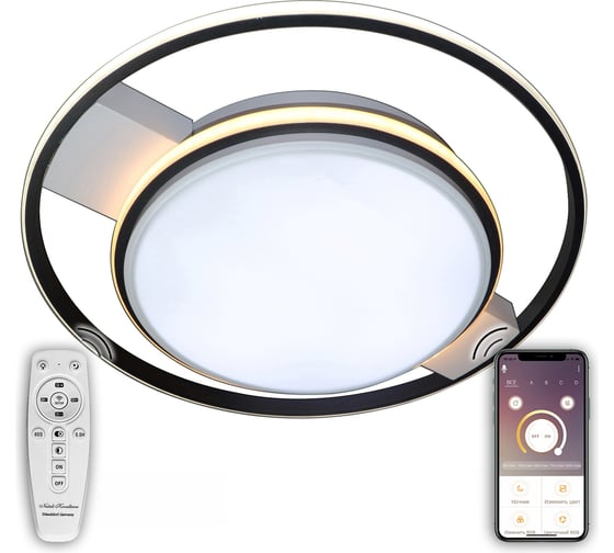 Светодиодный светильник NATALI KOVALTSEVA (люстра) 120W, бело-чёрный, HIGH-TECH LED LAMPS 82001