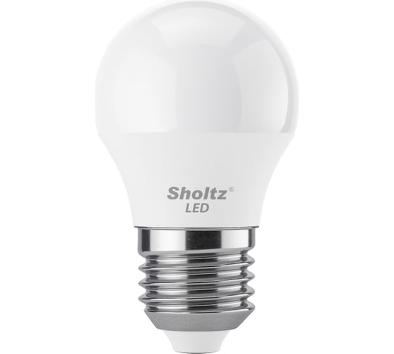 Комплект из 5 светодиодных ламп Sholtz шар 5Вт E27 4200К 220В пластик УТ000000633