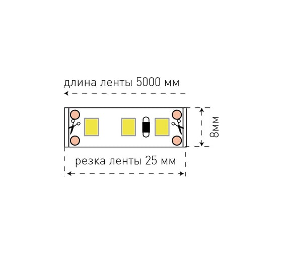 Светодиодная лента SWG, 9.6 Вт/м, SMD2835, открытая, IP20, 12В, теплый белый 00-00001684