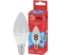 Лампочка светодиодная ЭРА RED LINE ECO LED B358W840E14 Е14 / E14 8Вт свеча нейтральный белый свет Б0030019