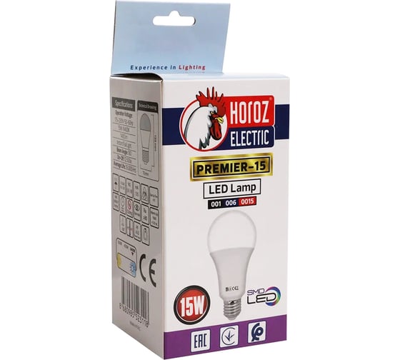 Светодиодная лампа HOROZ ELECTRIC PREMIER-15 15W 6400K E27 175-250V 001-006-0015 HRZ33002804