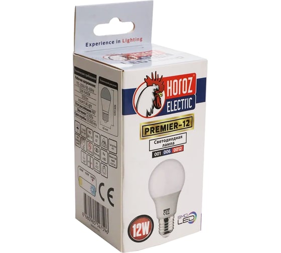 Светодиодная лампа HOROZ ELECTRIC PREMIER-12 12W 6400K E27 175-250V 001-006-0012 HRZ00000019