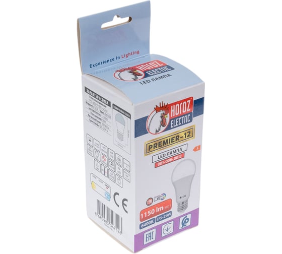 Светодиодная лампа HOROZ ELECTRIC PREMIER-12 12W 6400K E27 175-250V 001-006-0012 HRZ00000019