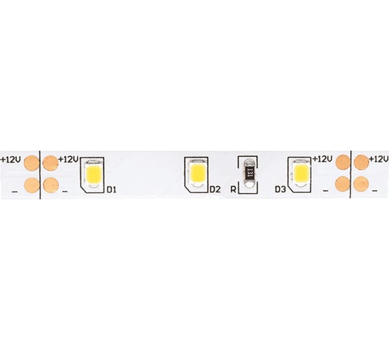 Светодиодная лента SWG, 6.3 Вт/м, SMD2835, 60 диодов на метр, открытая, IP20, 12В, нейтральный белый 00-00004204
