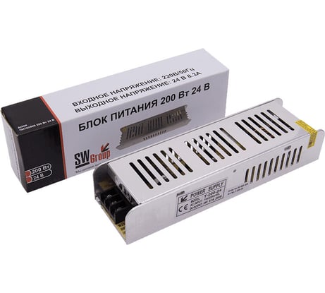 Компактный узкий блок питания SWG, 200W, 24V, T-200-24 00-00001029