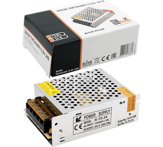 Блоки питания сетка SWG, 75W, 24V, S-75-24 00-00000299