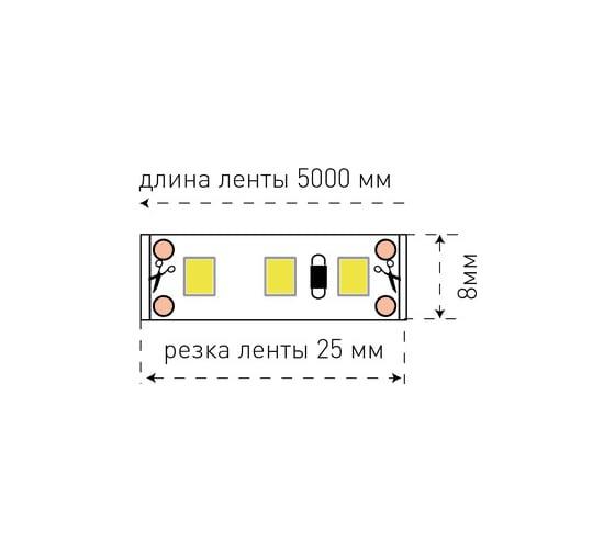 Светодиодная лента SWG, 9.6 Вт/м, SMD3528, открытая, IP20, 12В, цвет желтый 00-00000967