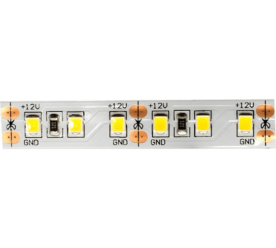 Светодиодная лента SWG, 12Вт/м, SMD2835, 120 диодов на метр, открытая, IP20, 12В, нейтральный белый 00-00002314