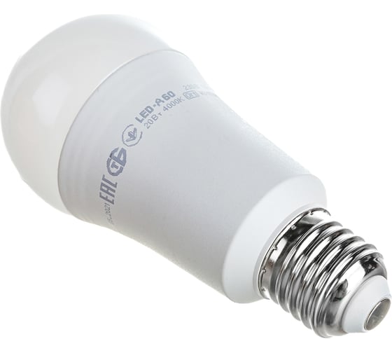 Светодиодная лампа IEK ECO A60 шар 20Вт 230В 4000К E27 LLE-A60-20-230-40-E27