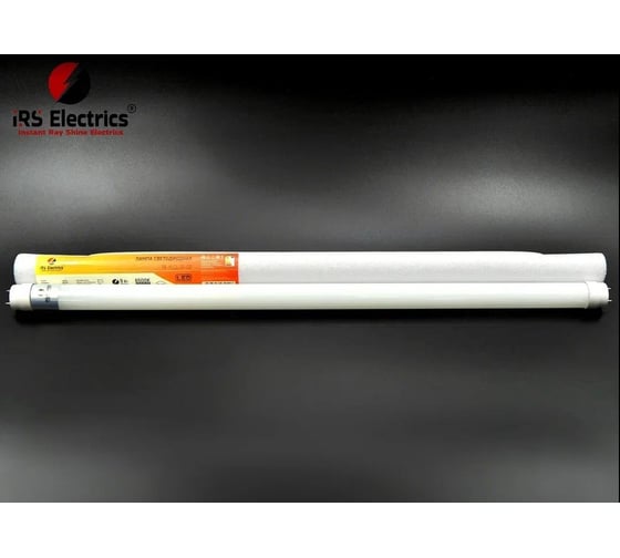 Лампа IRS Electrics типа т8, 9 вт. стеклянная колба, размеры 28x590 мм, цоколь g13, цветовая температура 6500 к, световой поток 800 лм, холодный белый свет, 220-240в, 50 гц, ARD258875
