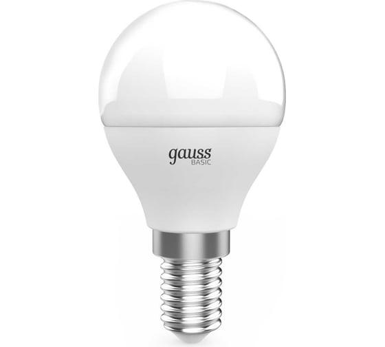 Лампа Gauss Basic Шар 5,5W 525lm 4100K E14  (3 лампы в упаковке) LED 10531252T