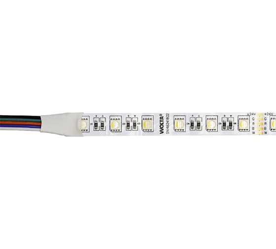 Светодиодная лента Wolta 5 м SMD5050 14,4Вт, RGB+W, 6500K холодный свет +RGB, 24В, IP20, 910лм/м WLS5050-14,4W/RGBW-6500/24H60-01