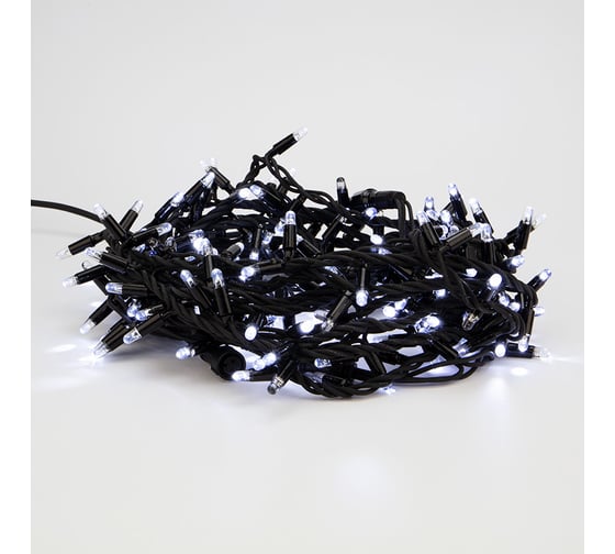 Гирлянда NEON-NIGHT Кластер 10м 200 LED белый, черный каучук IP67 соединяемая,  315-255