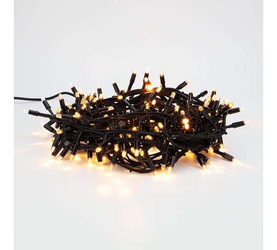 Гирлянда Кластер, Neon-Night 10м, 200 LED теплый белый, черный каучук, IP67, соединяемая 315-256