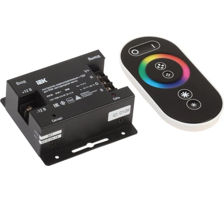 Контроллер с ПДУ IEK, радио, черный, RGB 3 канала, 12В, 6А, 216Вт LSC1-RGB-216-RF-20-12-B