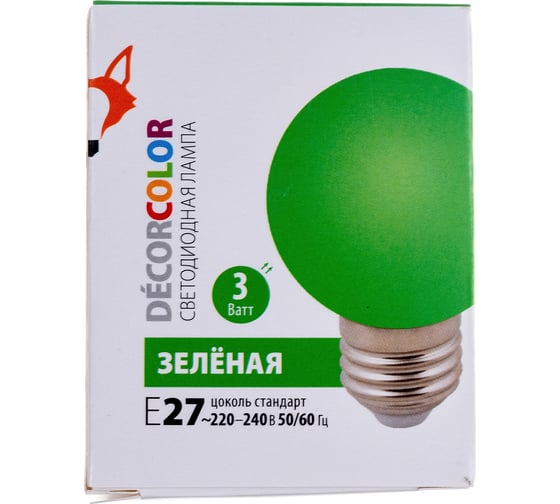 Светодиодная декоративная лампа Volpe LED-G60-3W/GREEN/E27/FR/С UL-00006958