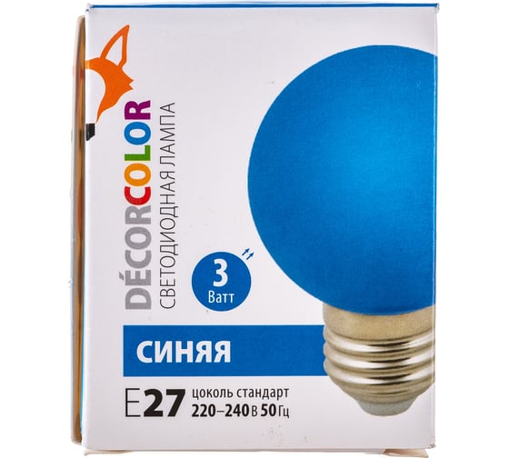 Светодиодная декоративная лампа Volpe LED-G60-3W/BLUE/E27/FR/С матовая UL-00006957
