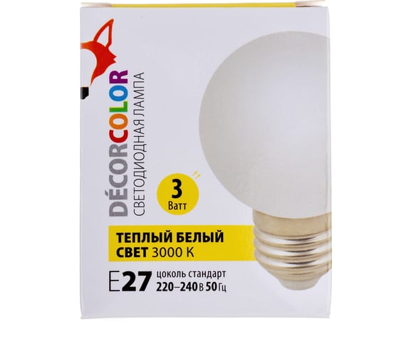 Светодиодная декоративная лампа Volpe LED-G60-3W/3000K/E27/FR/С UL-00006955