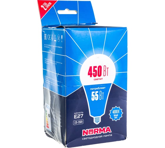 Светодиодная лампа Volpe LED-A140-55W/4000K/E27/FR/NR Форма A матовая UL-00005614