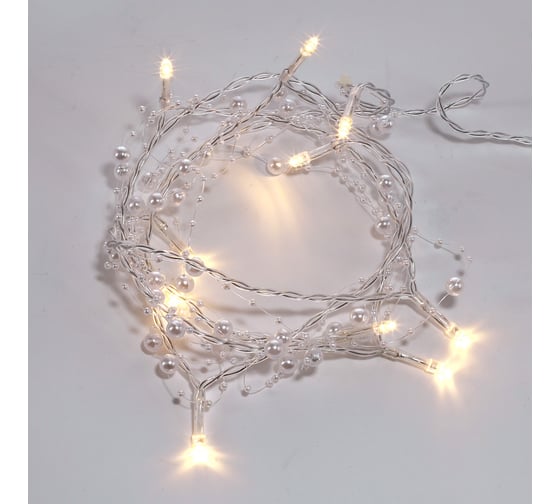 Светодиодная гирлянда NEON-NIGHT Жемчужинки 1.5м 10 LED, 2хАА 303-097