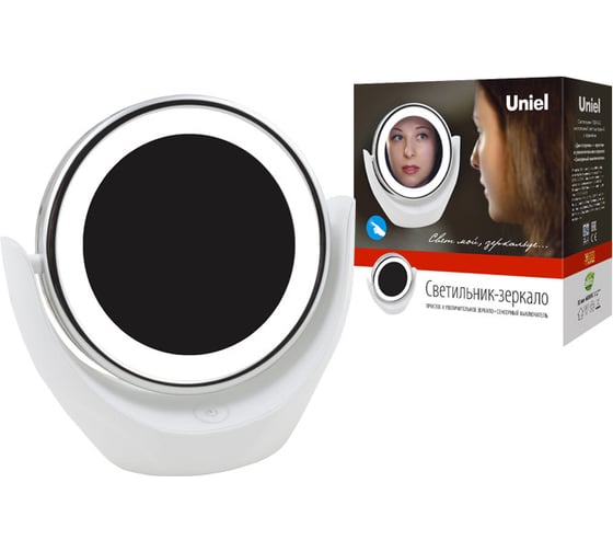 Настольный светильник-зеркало Uniel TLD-592 White/LED/13Lm/6000K/3АА UL-00005246