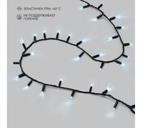 Гирлянда NEON-NIGHT  Нить, 10м, 200 LED, черный каучук, цвет свечения белый, IP67 315-215