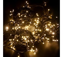 Гирлянда светодиодная Neon-Night Нить 10м 200 LED ТЕПЛЫЙ БЕЛЫЙ черный каучук IP67 эффект мерцания 230В соединяется нужен блок 315-000 315-196