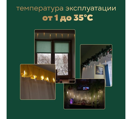 Гирлянда NEON-NIGHT Сосульки 1,5х0,25м прозрачный ПВХ, теплый белый, IP20 303-067