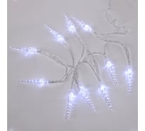 Гирлянда Neon-Night Сосульки 1,5 м, 10 LED белый, прозрачный ПВХ, 2 х АА 303-094