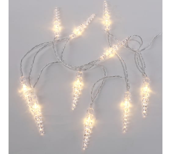 Светодиодная гирлянда NEON-NIGHT Сосульки 1.5м, 10LED, 2хАА 303-093