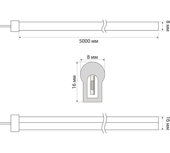 Комплект светодиодной ленты Uniel ULS-N21 5M/6500K/1.5M IP67 RRP40C00 5 м UL-00006685