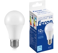 Лампа светодиодная диммируемая FERON LB-931 Шар E27 12W 230V 6400K, 51054