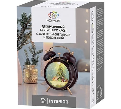 Декоративный светильник NEON-NIGHT Часы с эффектом снегопада 501-162
