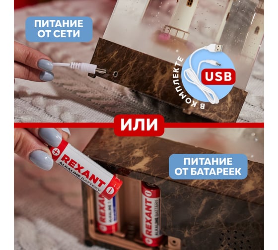 Декоративный светильник NEON-NIGHT Маяк с конфетти и мелодией USB 501-181