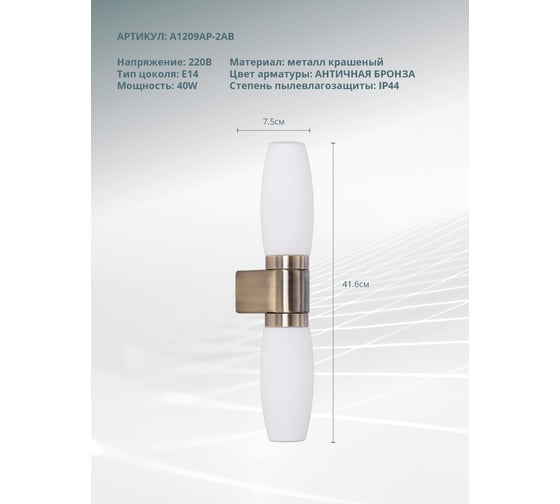 Настенный светильник Arte Lamp A1209AP-2AB