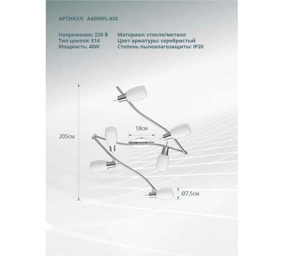 Потолочный светильник Arte Lamp A4590PL-6SS